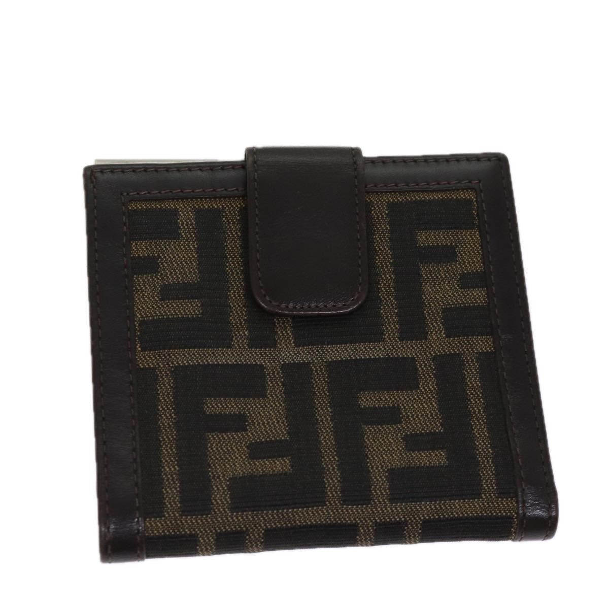 FENDI Zucca Canvas Wallet Black Brownyk11705