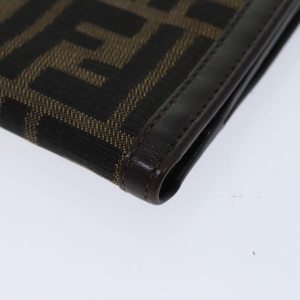 FENDI Zucca Canvas Wallet Black Brownyk11705