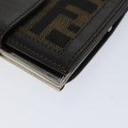 FENDI Zucca Canvas Wallet Black Brownyk11705