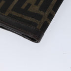 FENDI Zucca Canvas Wallet Black Brownyk11705