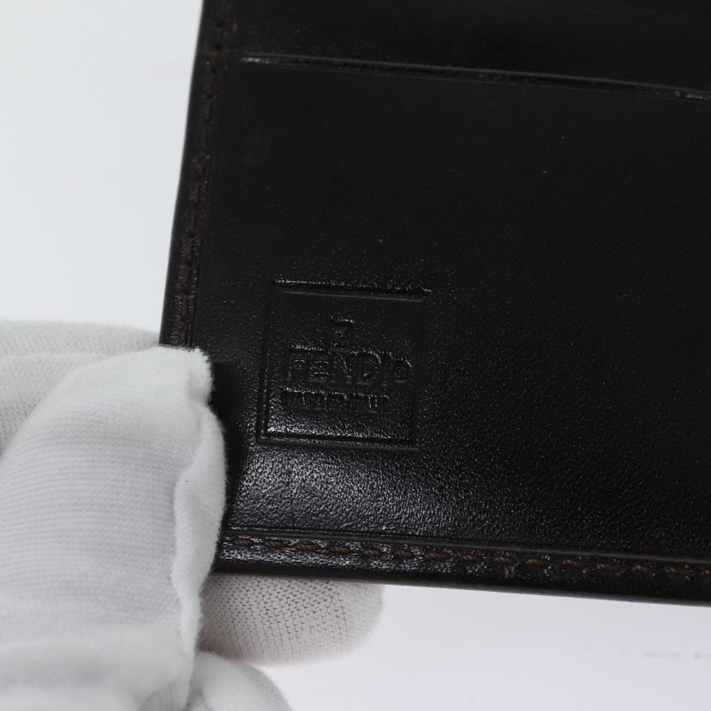 FENDI Zucca Canvas Wallet Black Brownyk11705