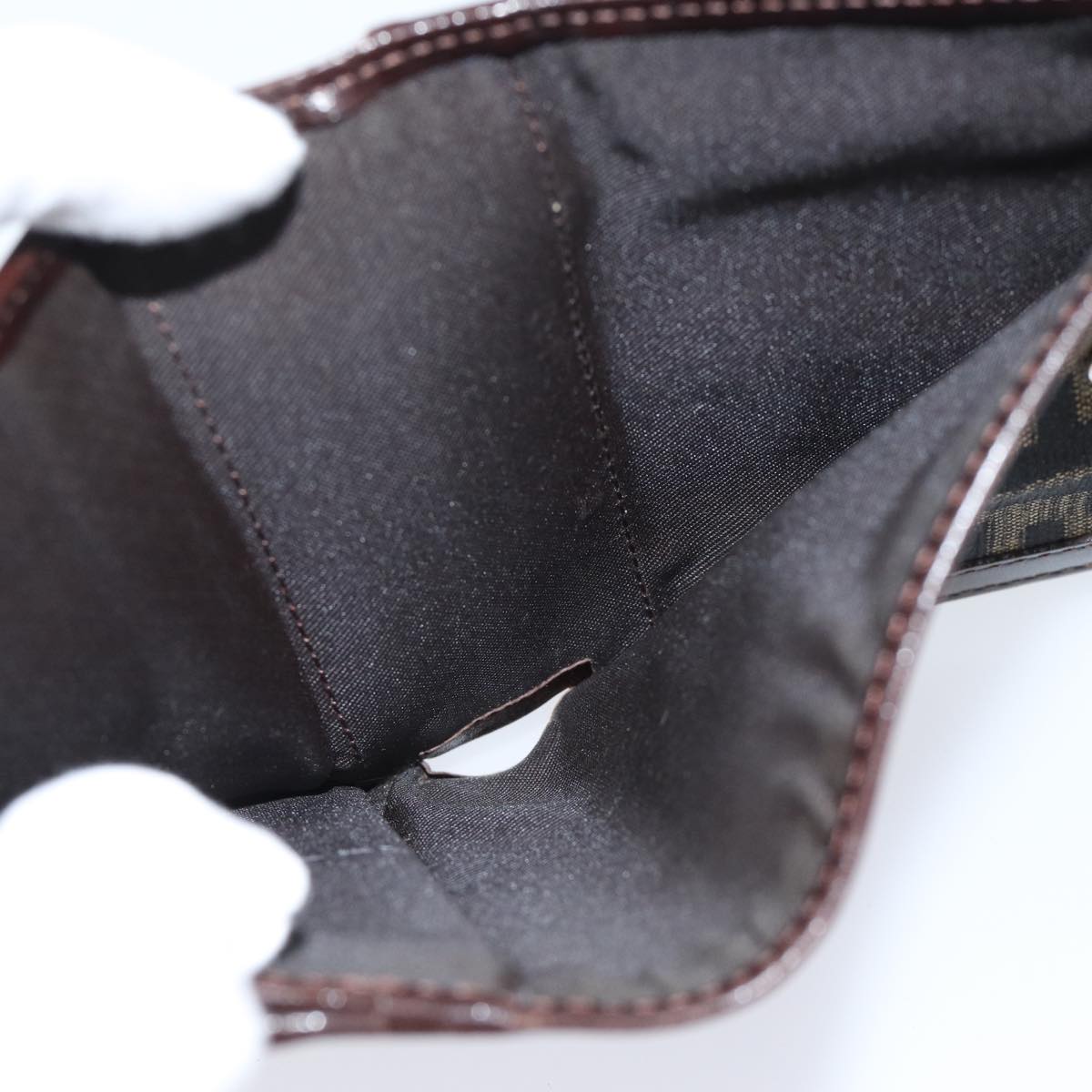FENDI Zucca Canvas Wallet Black Brownyk11705