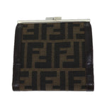 FENDI Zucca Canvas Wallet Black Brownyk11705