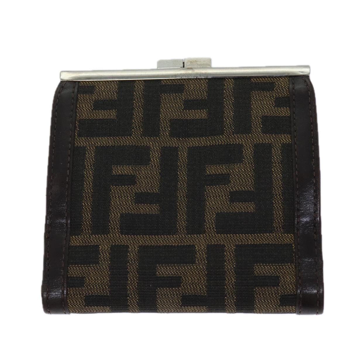 FENDI Zucca Canvas Wallet Black Brownyk11705