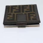 FENDI Zucca Canvas Wallet Black Brownyk11705