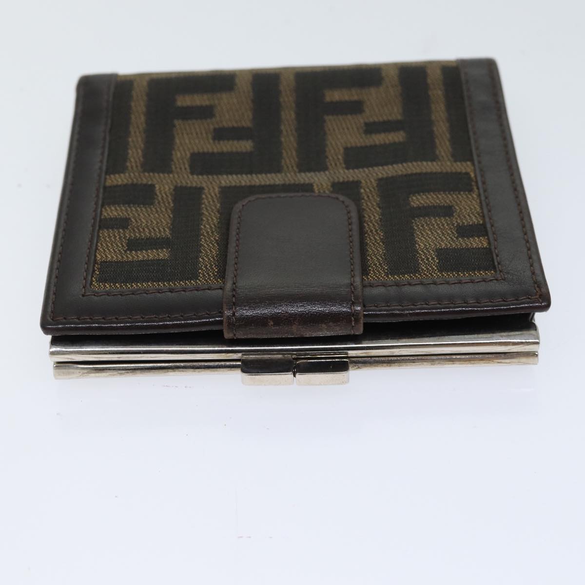 FENDI Zucca Canvas Wallet Black Brownyk11705