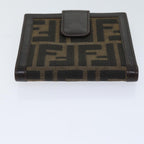 FENDI Zucca Canvas Wallet Black Brownyk11705