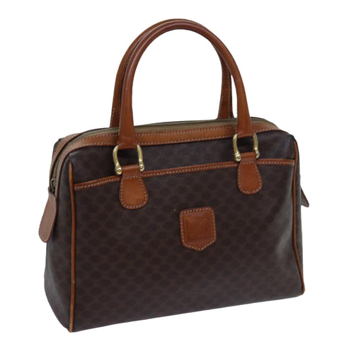 CELINE Macadam Canvas Hand Bag PVC Brown 11723