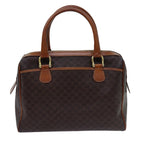 CELINE Macadam Canvas Hand Bag PVC Brown 11723