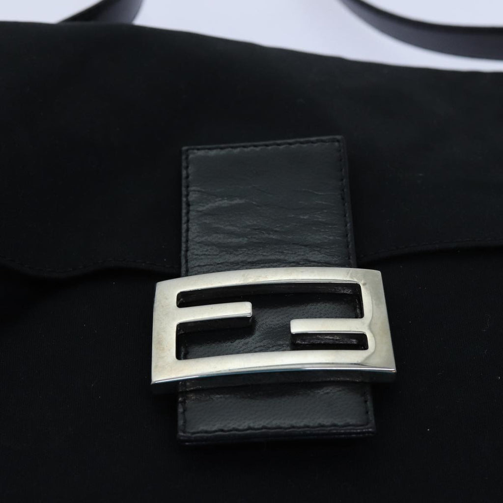 FENDI Mamma Baguette Shoulder Bag Nylon Blackyk11728