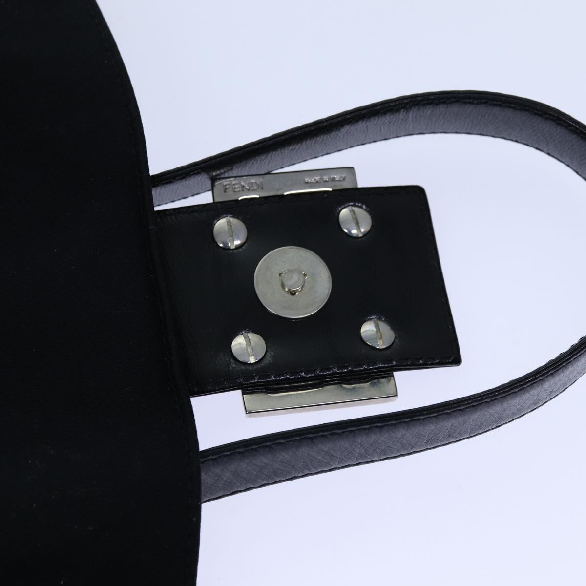 FENDI Mamma Baguette Shoulder Bag Nylon Blackyk11728