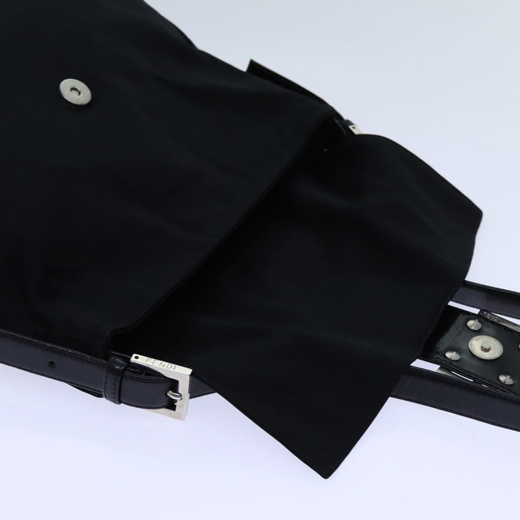 FENDI Mamma Baguette Shoulder Bag Nylon Blackyk11728