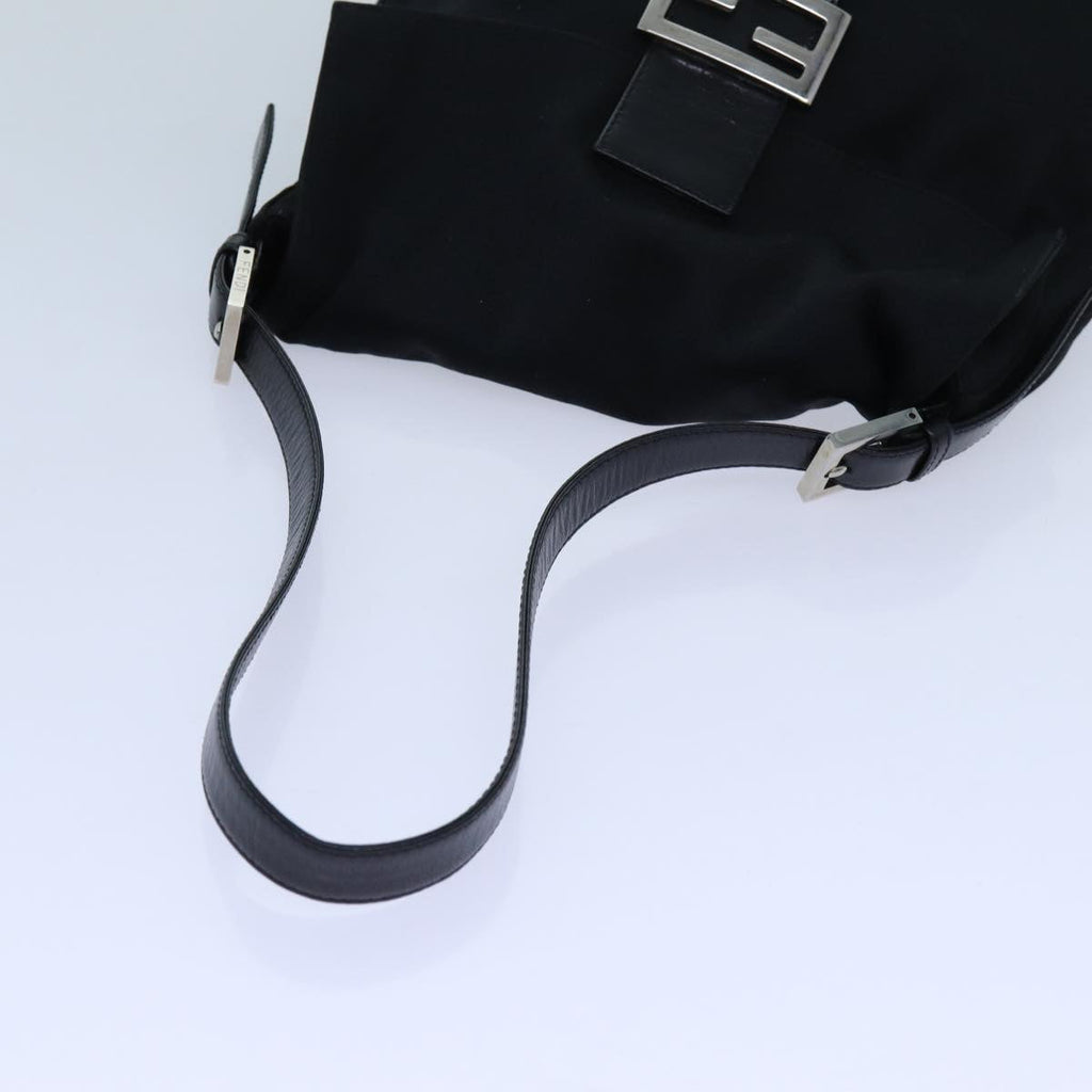 FENDI Mamma Baguette Shoulder Bag Nylon Blackyk11728
