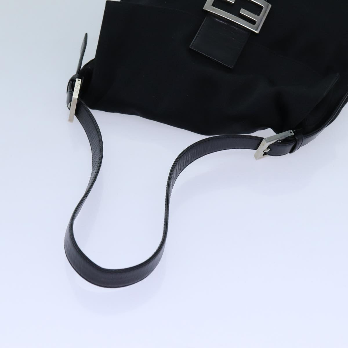 FENDI Mamma Baguette Shoulder Bag Nylon Blackyk11728