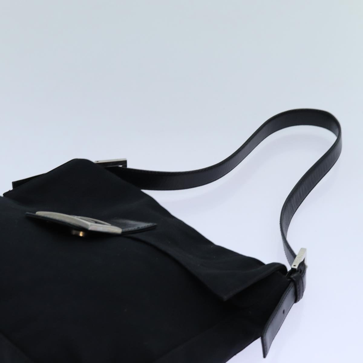 FENDI Mamma Baguette Shoulder Bag Nylon Blackyk11728