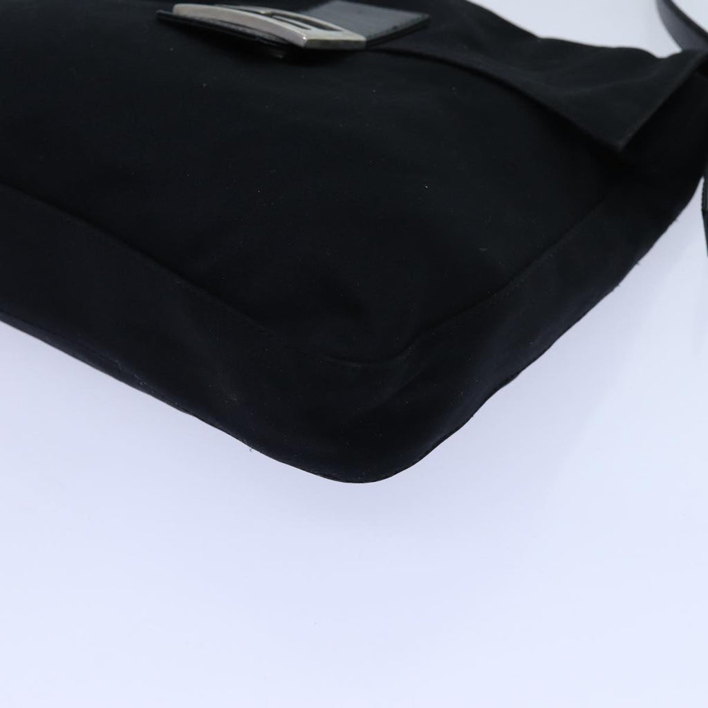 FENDI Mamma Baguette Shoulder Bag Nylon Blackyk11728