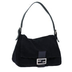 FENDI Mamma Baguette Shoulder Bag Nylon Blackyk11760