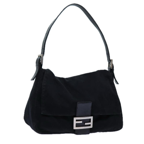 FENDI Mamma Baguette Shoulder Bag Nylon Blackyk11760