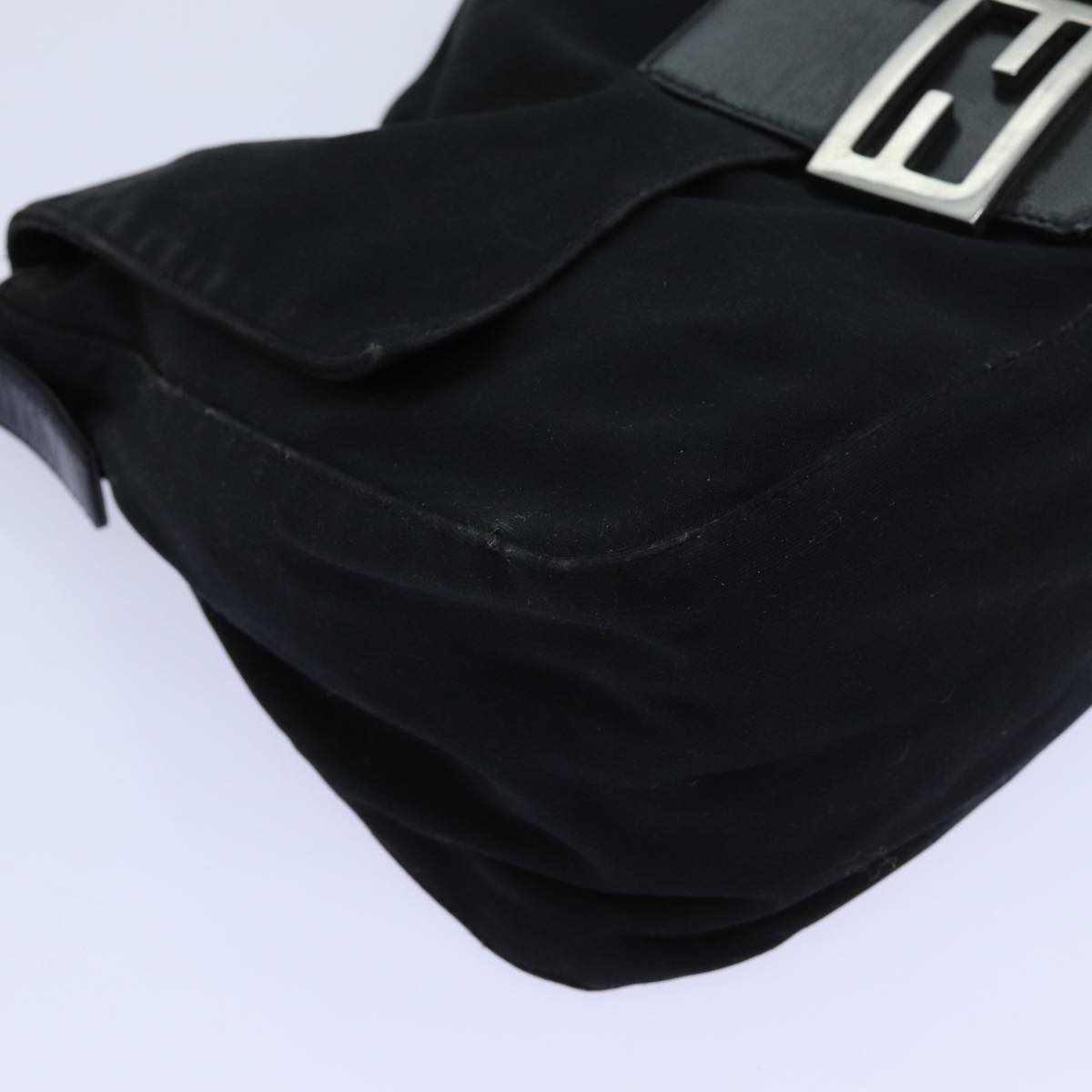 FENDI Mamma Baguette Shoulder Bag Nylon Blackyk11760