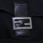 FENDI Mamma Baguette Shoulder Bag Nylon Blackyk11760