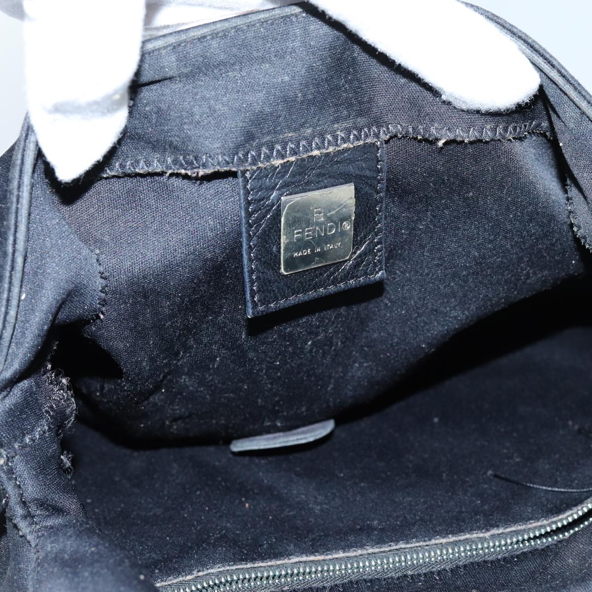 FENDI Mamma Baguette Shoulder Bag Nylon Blackyk11760