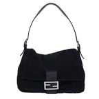 FENDI Mamma Baguette Shoulder Bag Nylon Blackyk11760
