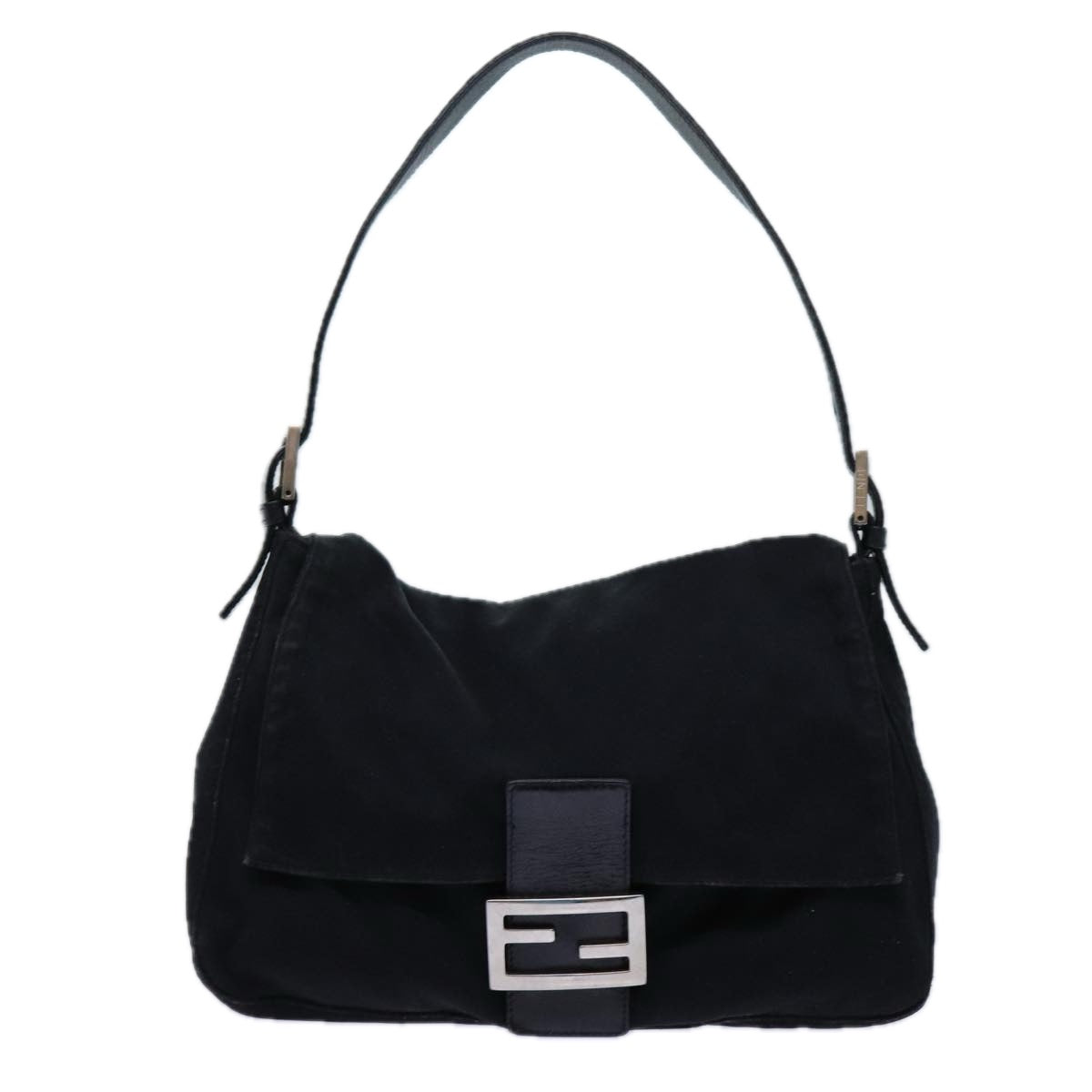 FENDI Mamma Baguette Shoulder Bag Nylon Blackyk11760
