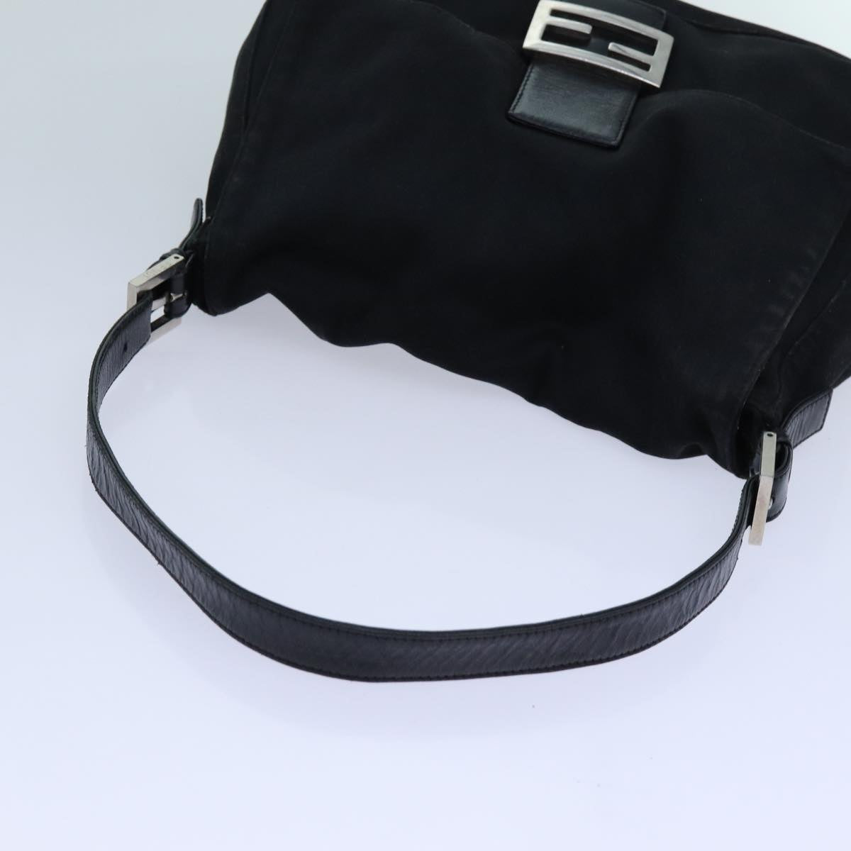 FENDI Mamma Baguette Shoulder Bag Nylon Blackyk11760