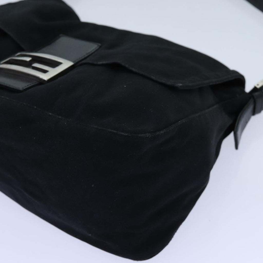 FENDI Mamma Baguette Shoulder Bag Nylon Blackyk11760