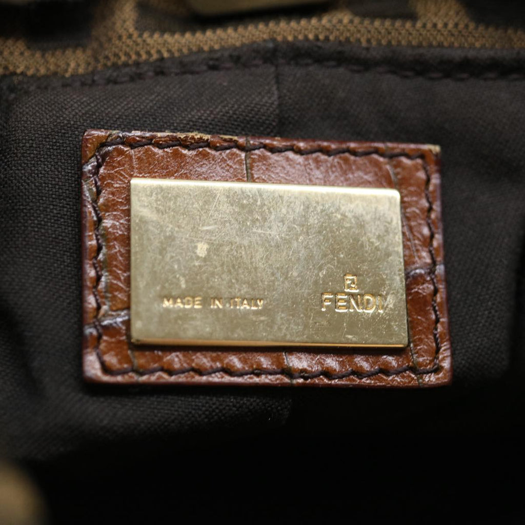 FENDI Zucca Canvas mini Hand Bag Brownyk11776