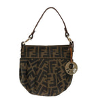 FENDI Zucca Canvas mini Hand Bag Brownyk11776