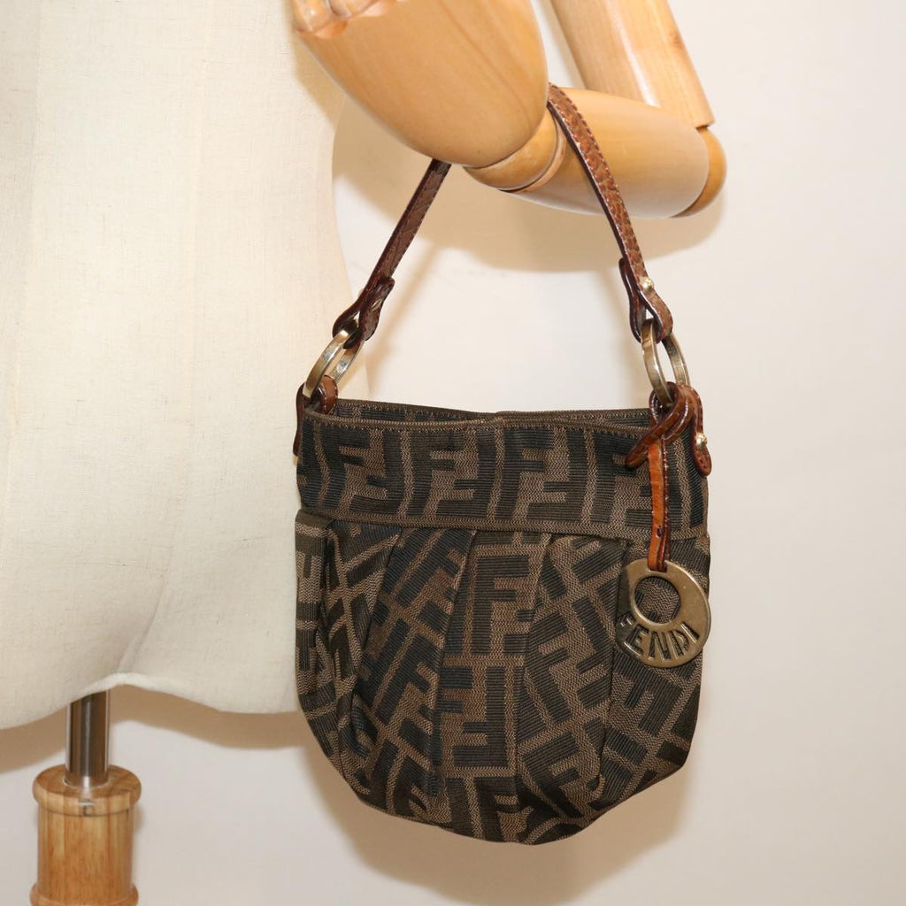 FENDI Zucca Canvas mini Hand Bag Brownyk11776