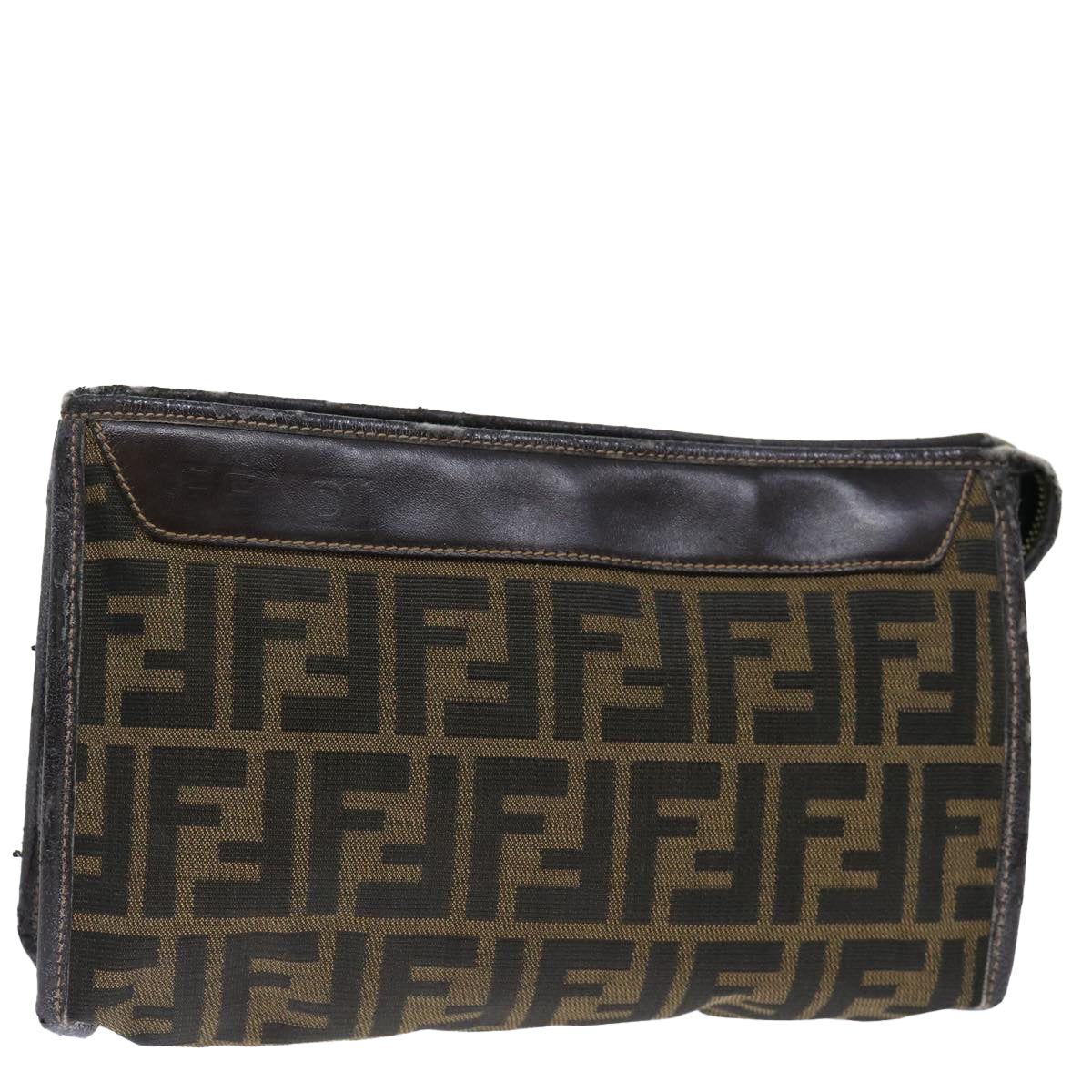 FENDI Zucca Canvas Clutch Bag Brownyk11782