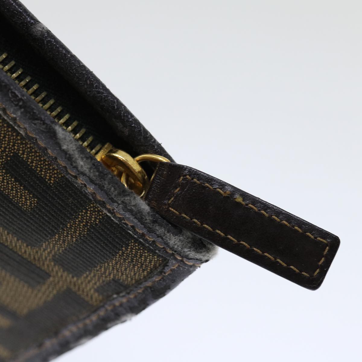 FENDI Zucca Canvas Clutch Bag Brownyk11782
