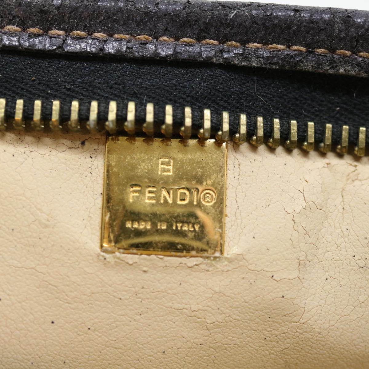 FENDI Zucca Canvas Clutch Bag Brownyk11782