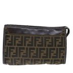 FENDI Zucca Canvas Clutch Bag Brownyk11782