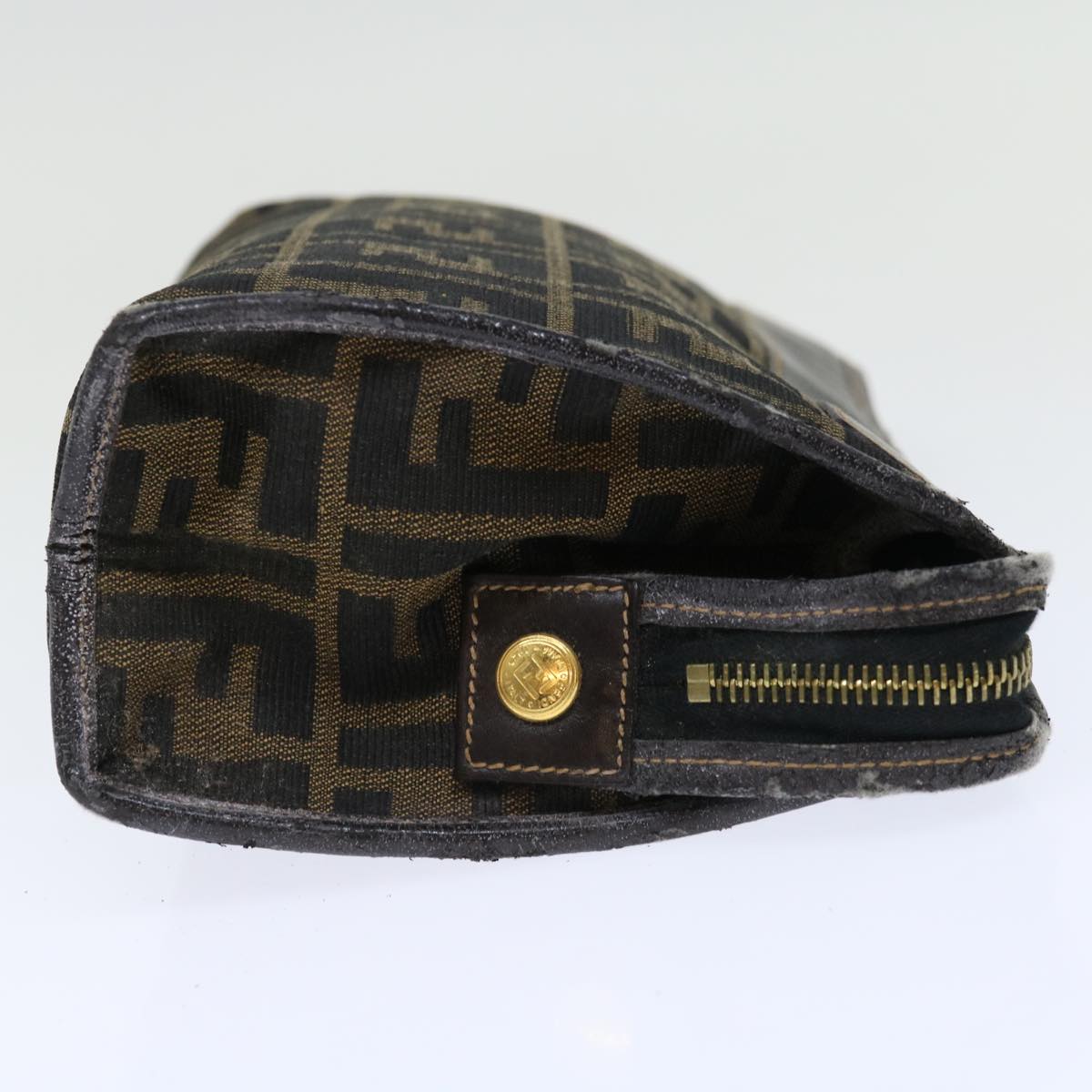 FENDI Zucca Canvas Clutch Bag Brownyk11782
