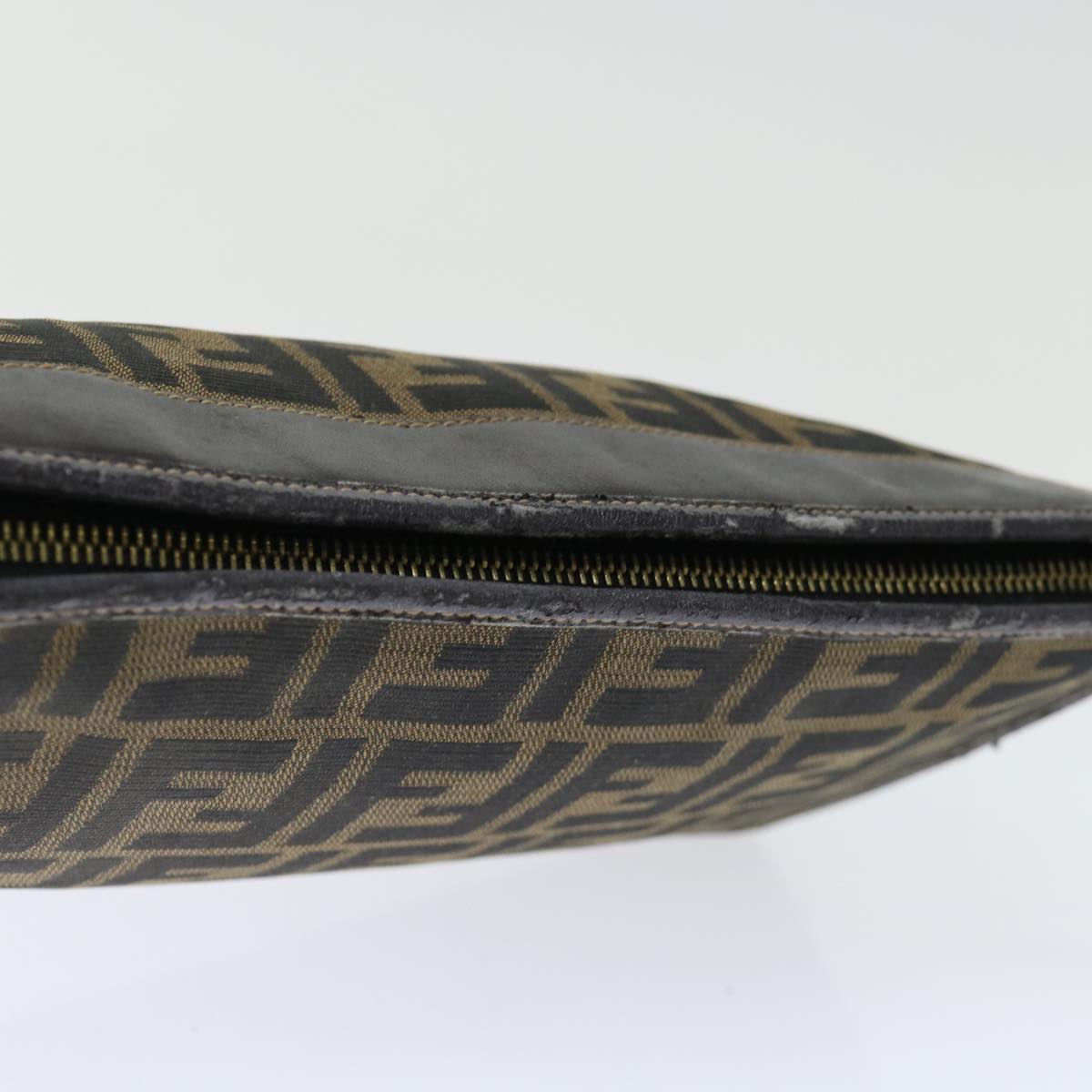 FENDI Zucca Canvas Clutch Bag Brownyk11782