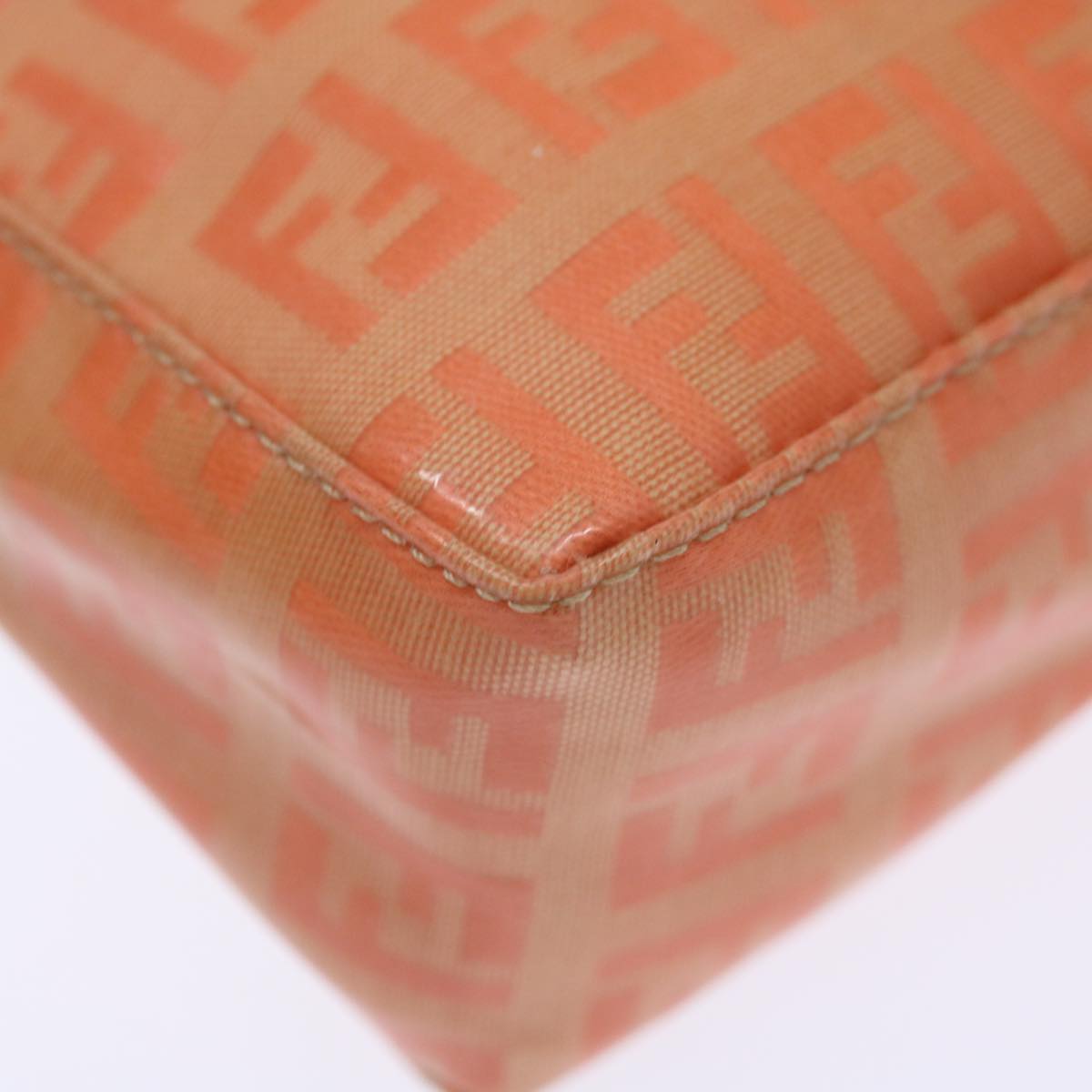 FENDI Zucchino Canvas Accessory Pouch Coated Canvas Orangeyk11786