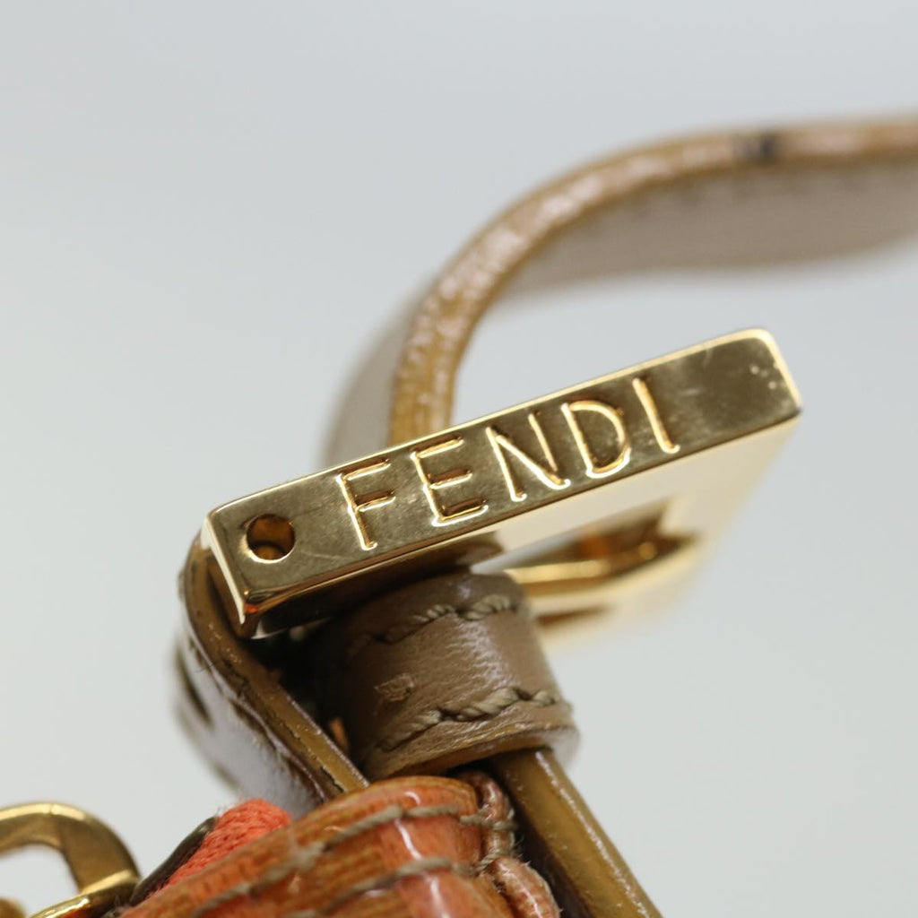 FENDI Zucchino Canvas Accessory Pouch Coated Canvas Orangeyk11786