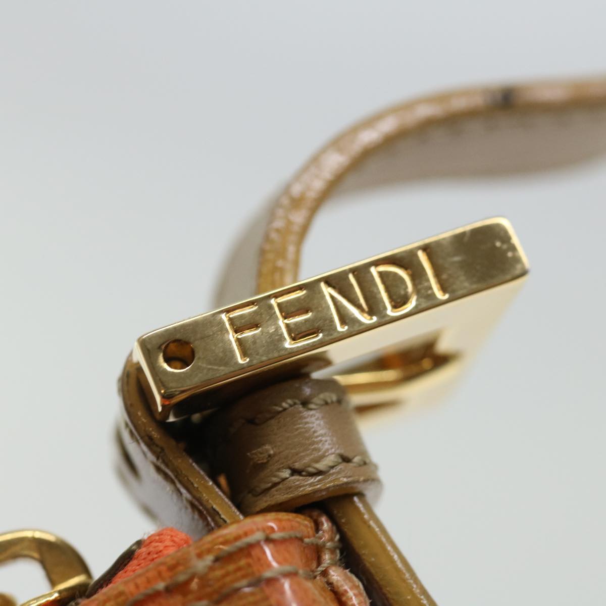 FENDI Zucchino Canvas Accessory Pouch Coated Canvas Orangeyk11786