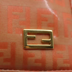 FENDI Zucchino Canvas Accessory Pouch Coated Canvas Orangeyk11786