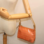 FENDI Zucchino Canvas Accessory Pouch Coated Canvas Orangeyk11786