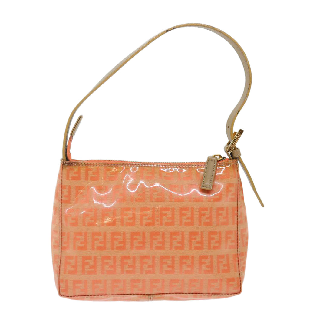 FENDI Zucchino Canvas Accessory Pouch Coated Canvas Orangeyk11786