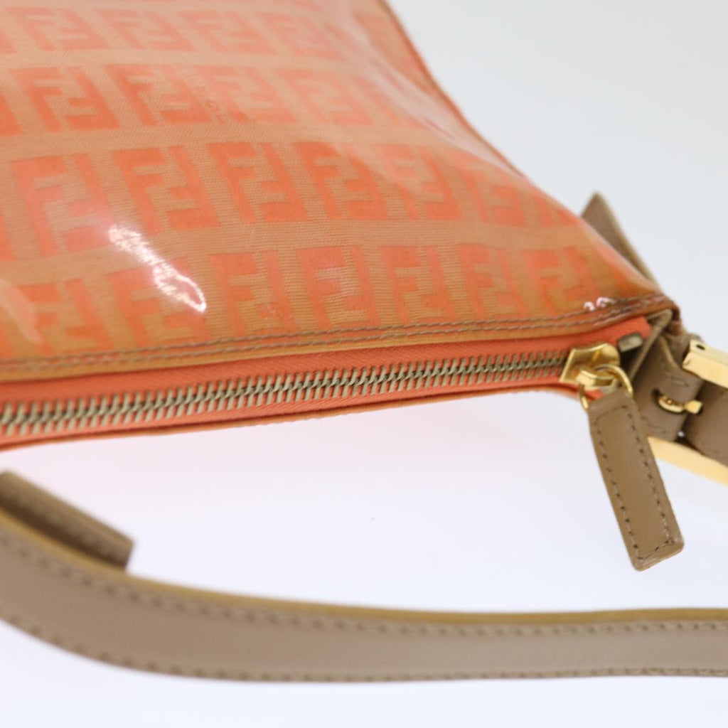 FENDI Zucchino Canvas Accessory Pouch Coated Canvas Orangeyk11786