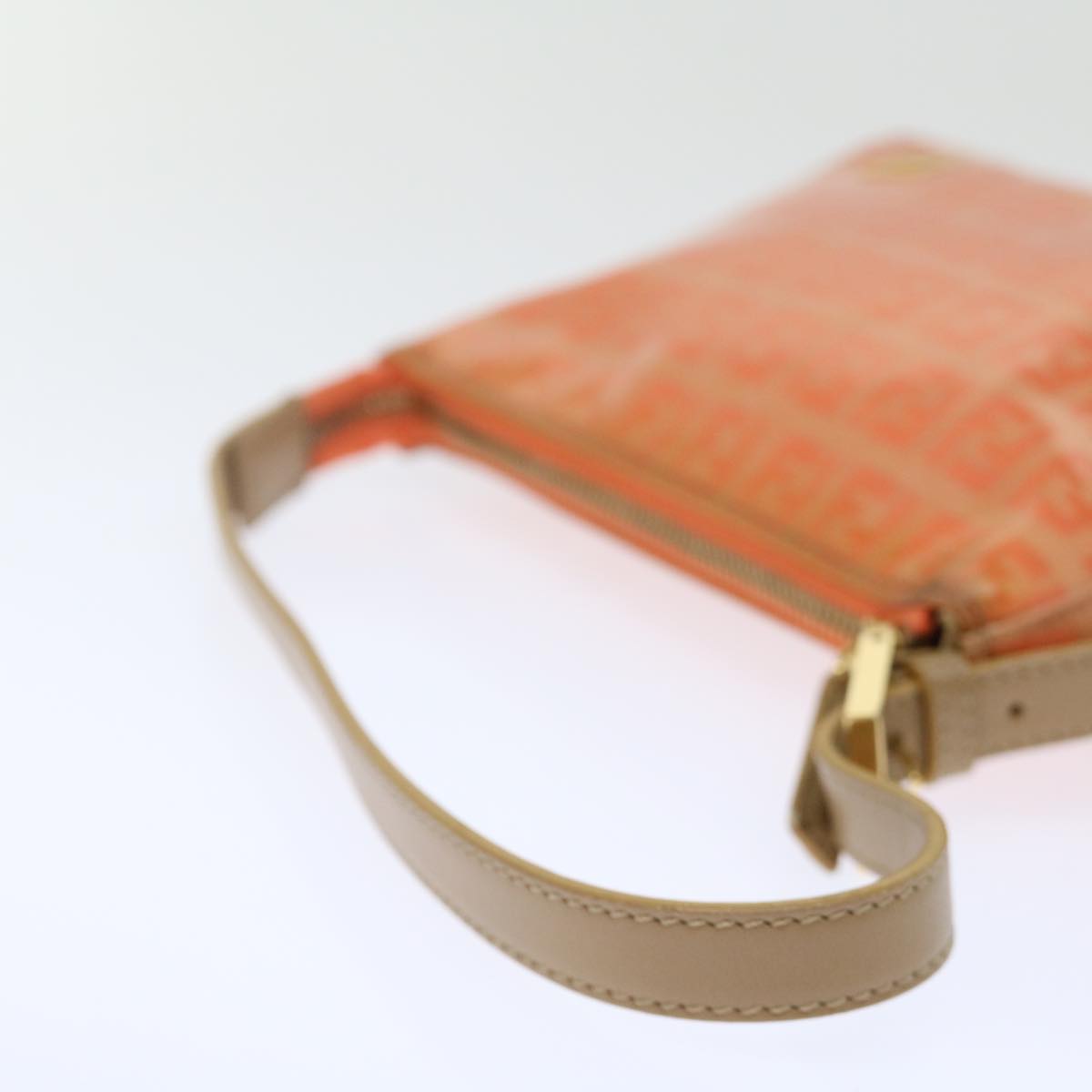 FENDI Zucchino Canvas Accessory Pouch Coated Canvas Orangeyk11786