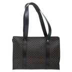 CELINE Macadam Canvas Shoulder Bag PVC Black Auth yk11787