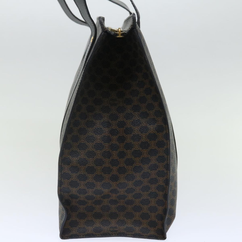 CELINE Macadam Canvas Shoulder Bag PVC Black Auth yk11787