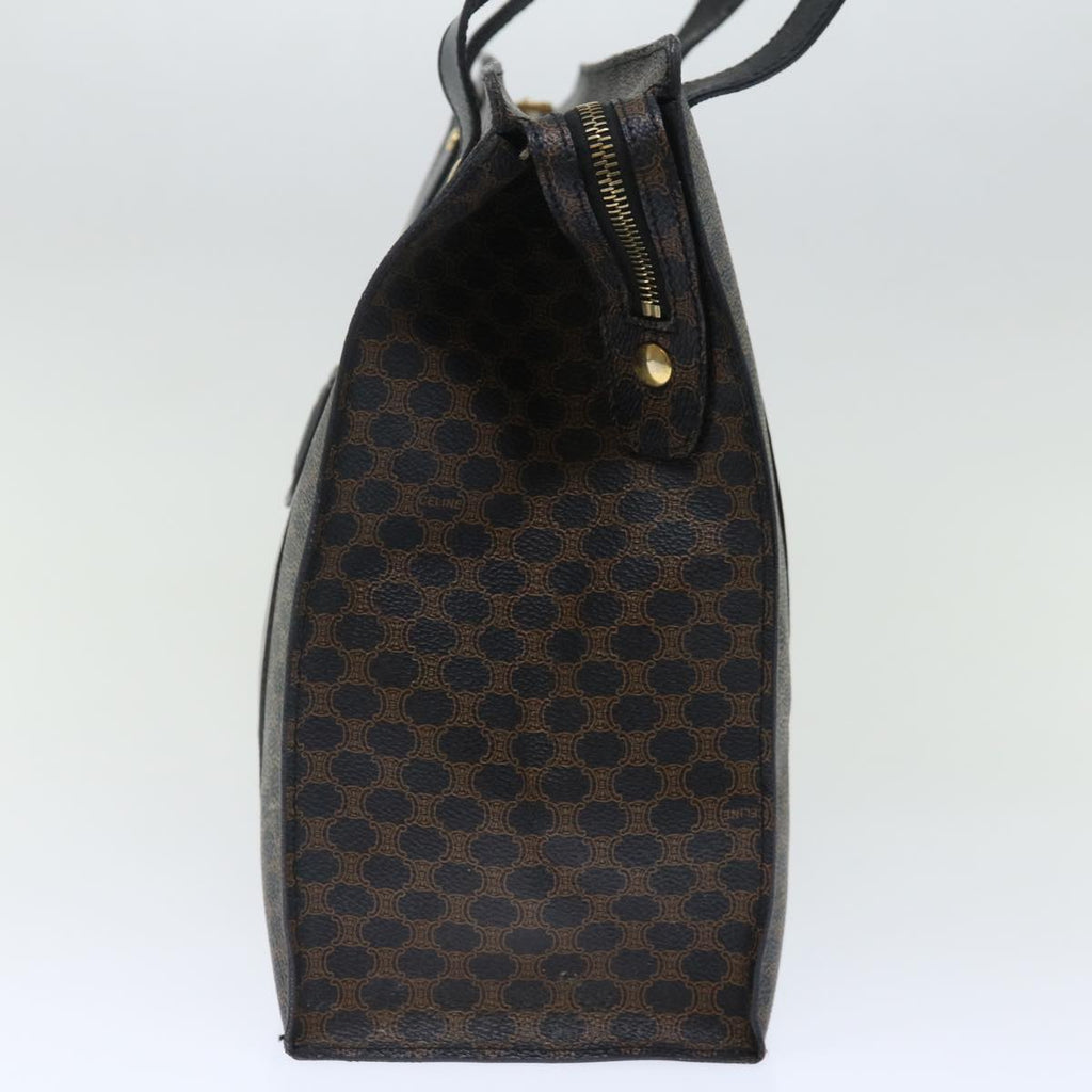 CELINE Macadam Canvas Shoulder Bag PVC Black Auth yk11787