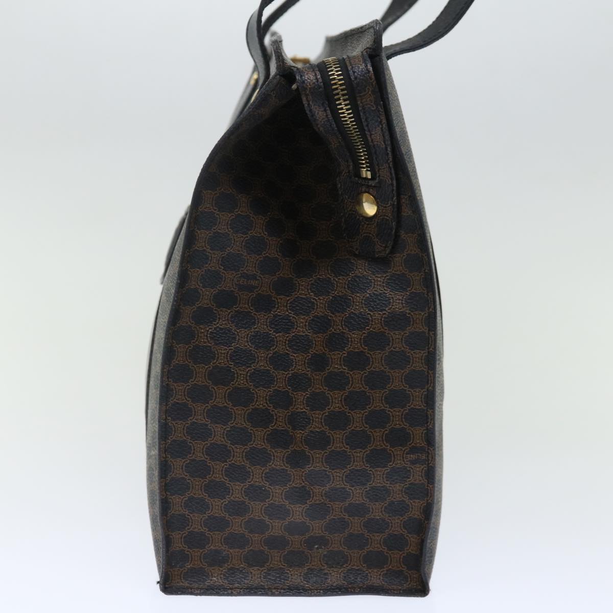 CELINE Macadam Canvas Shoulder Bag PVC Black Auth yk11787